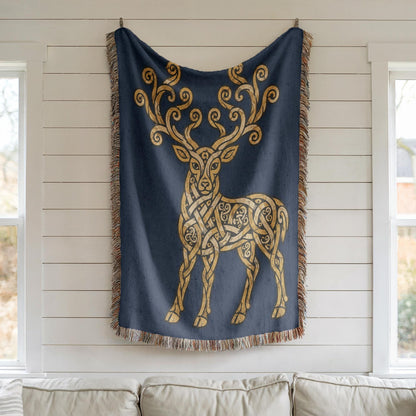 Celtic Stag Woven Blanket