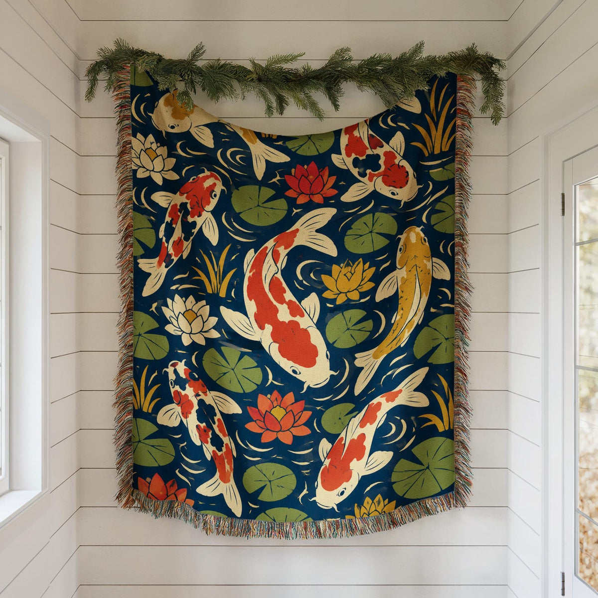 Koi Pond Woven Blanket