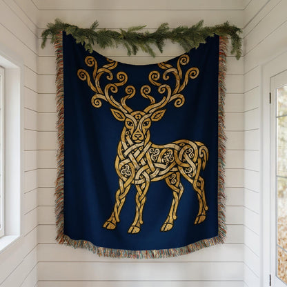 Celtic Stag Woven Blanket
