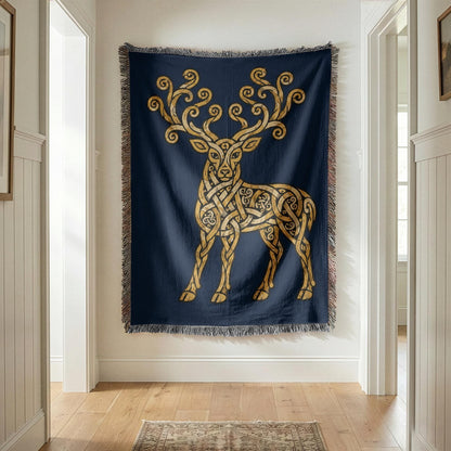 Celtic Stag Woven Blanket