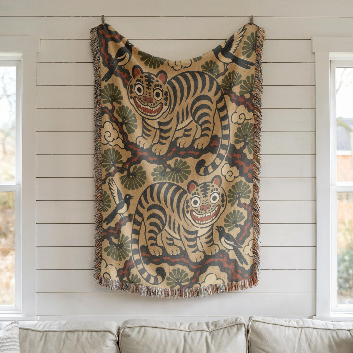 Korean Tiger Woven Blanket
