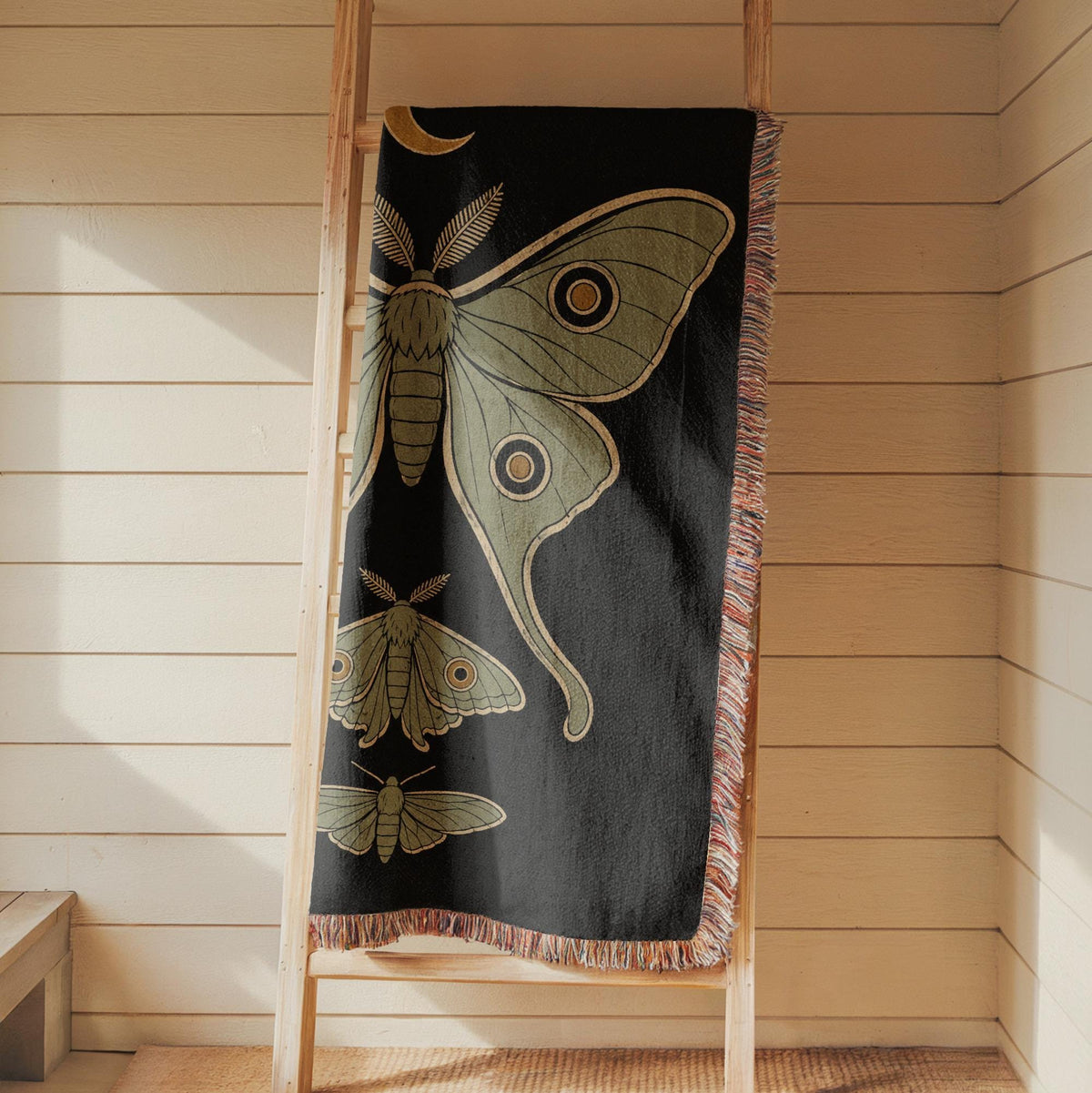 Luna Moth Woven Blanket