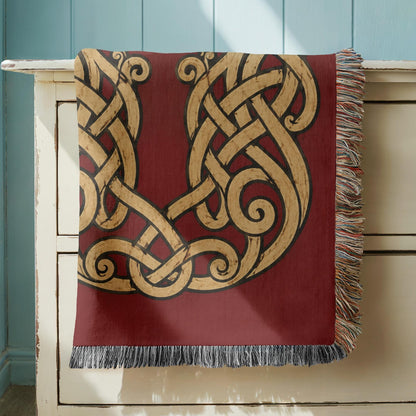 Viking Wolf Woven Blanket