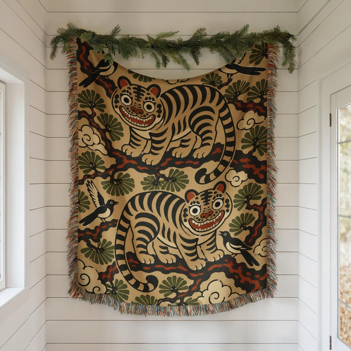 Korean Tiger Woven Blanket