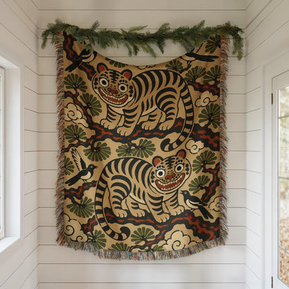 Korean Tiger Woven Blanket
