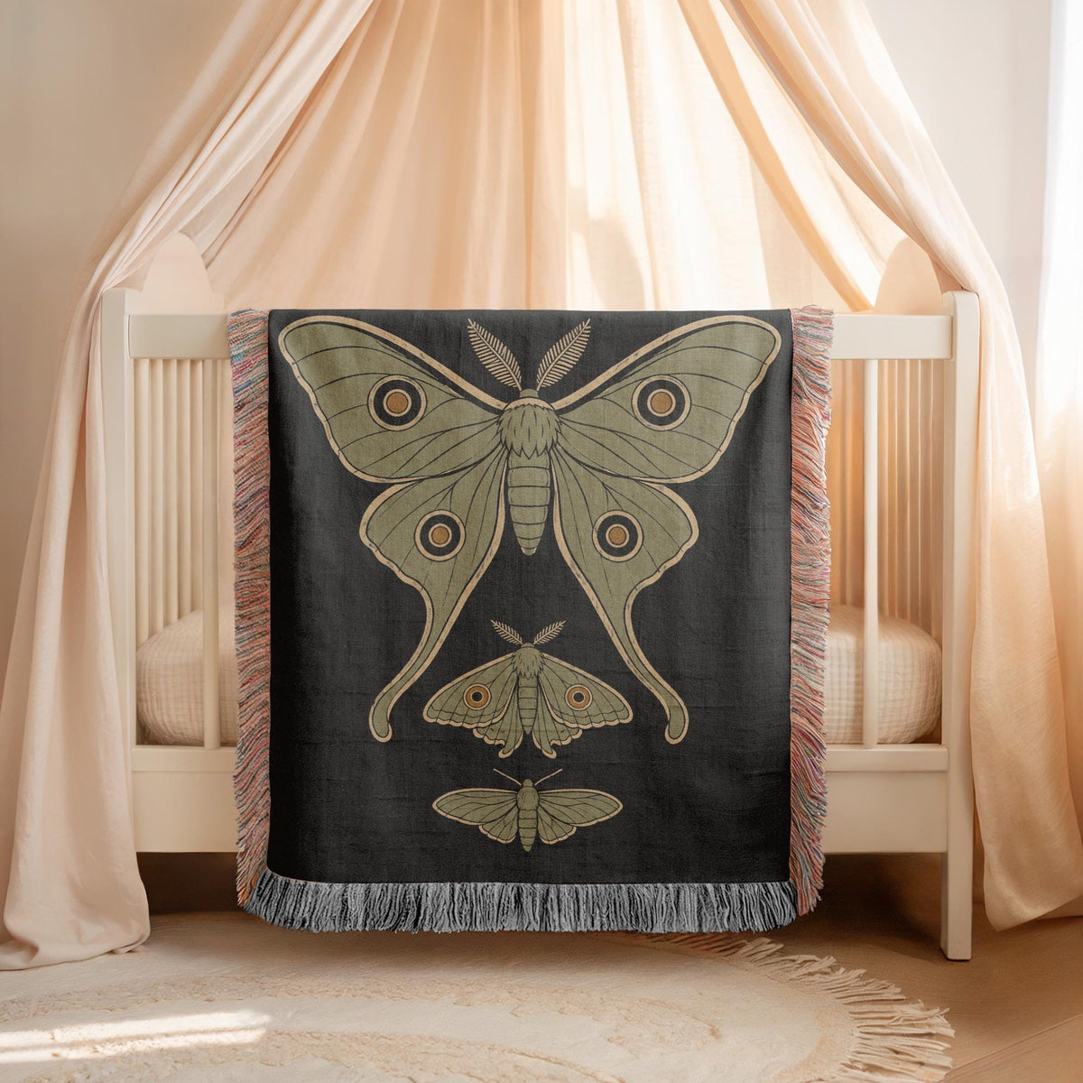 Luna Moth Woven Blanket