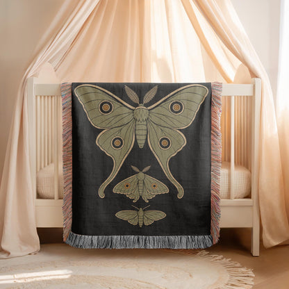 Luna Moth Woven Blanket