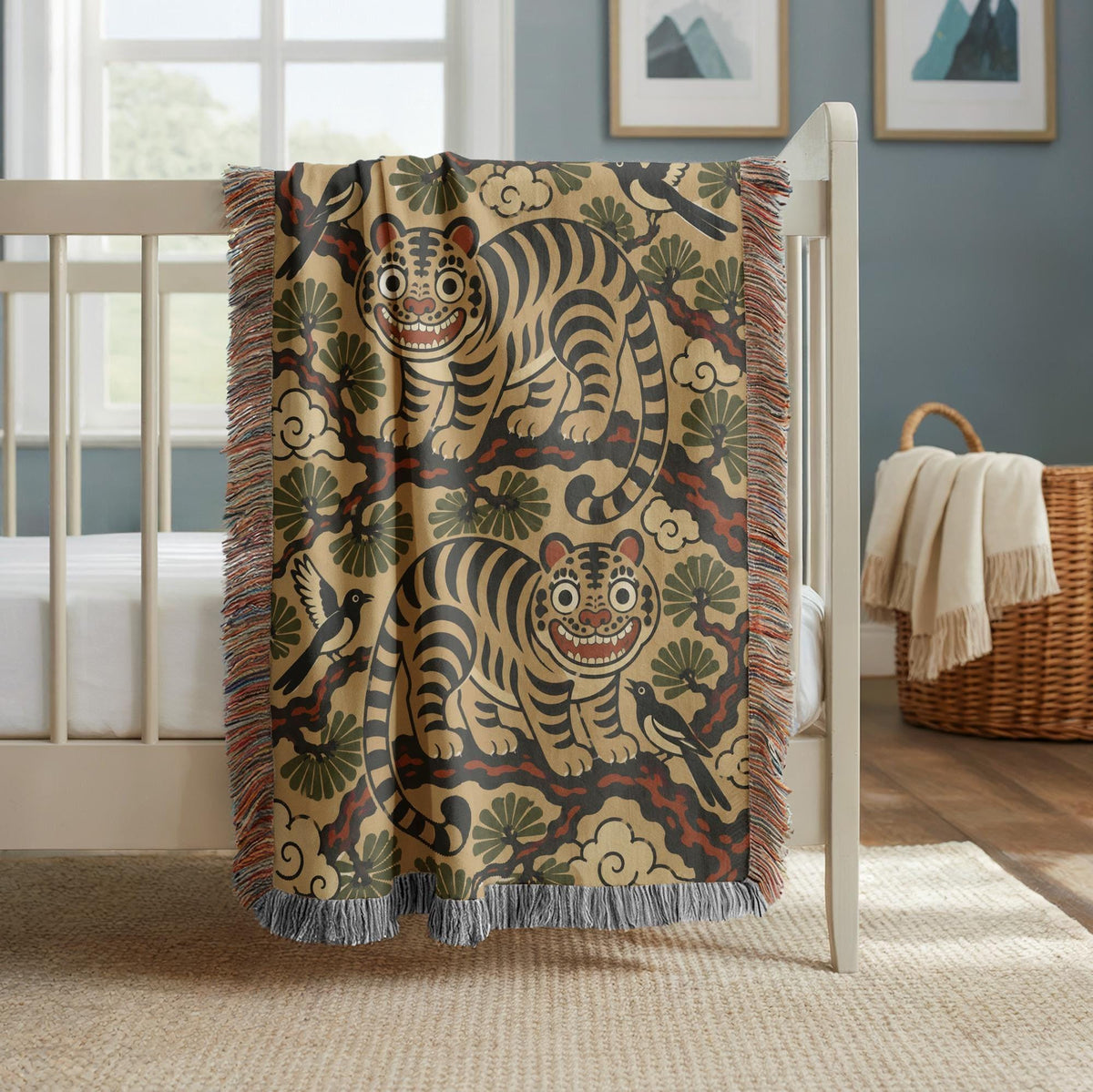 Korean Tiger Woven Blanket