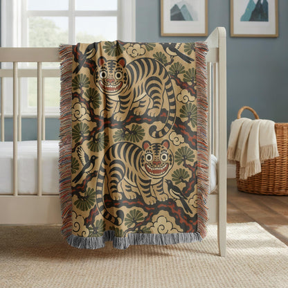 Korean Tiger Woven Blanket