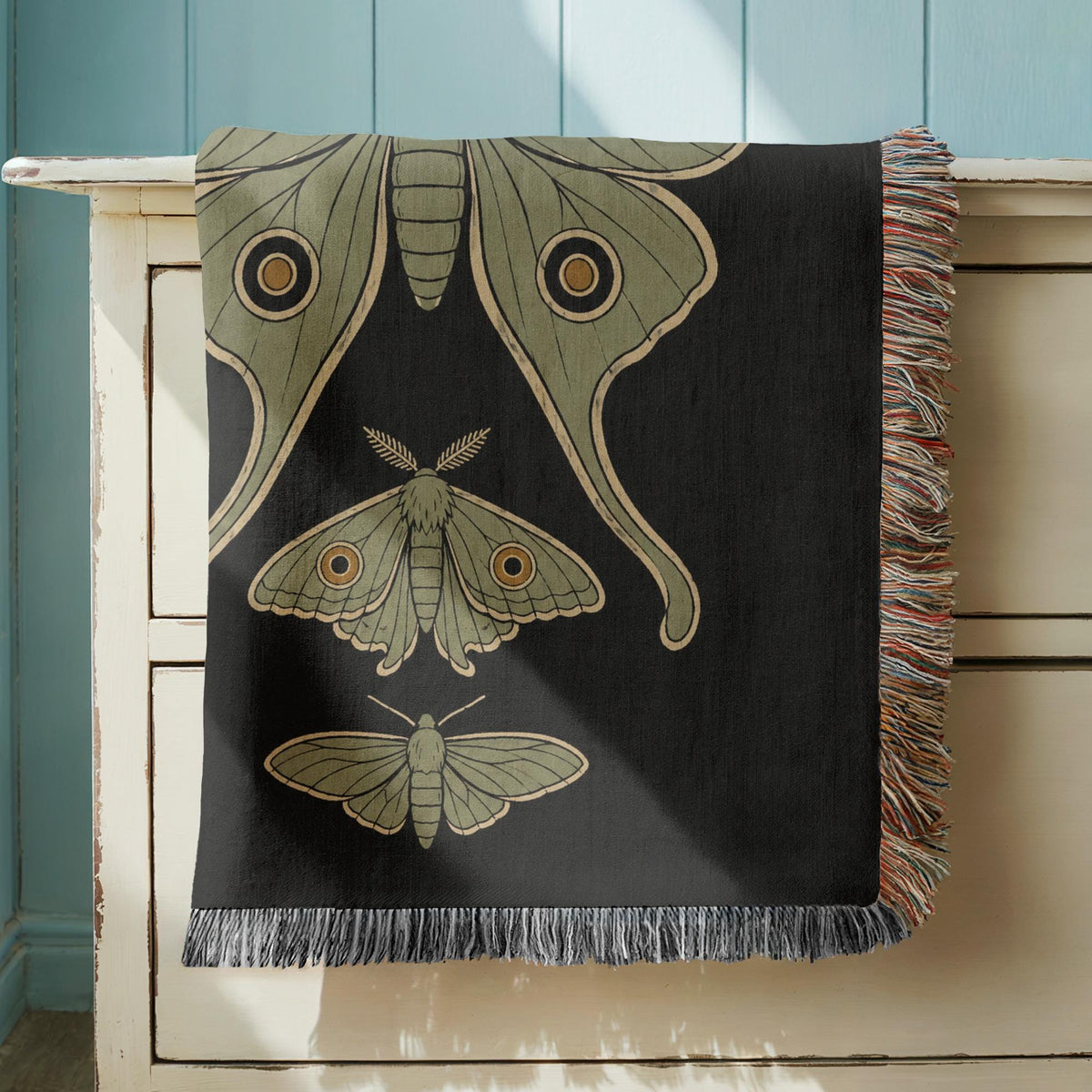 Luna Moth Woven Blanket
