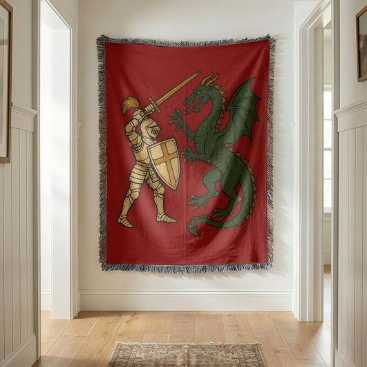 Knight Dragon Woven Blanket