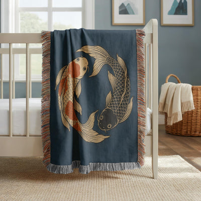 Koi Fish Woven Blanket