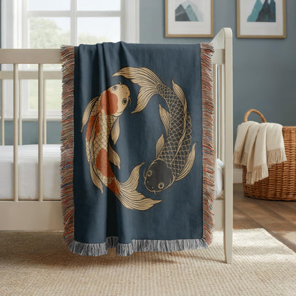 Koi Fish Woven Blanket