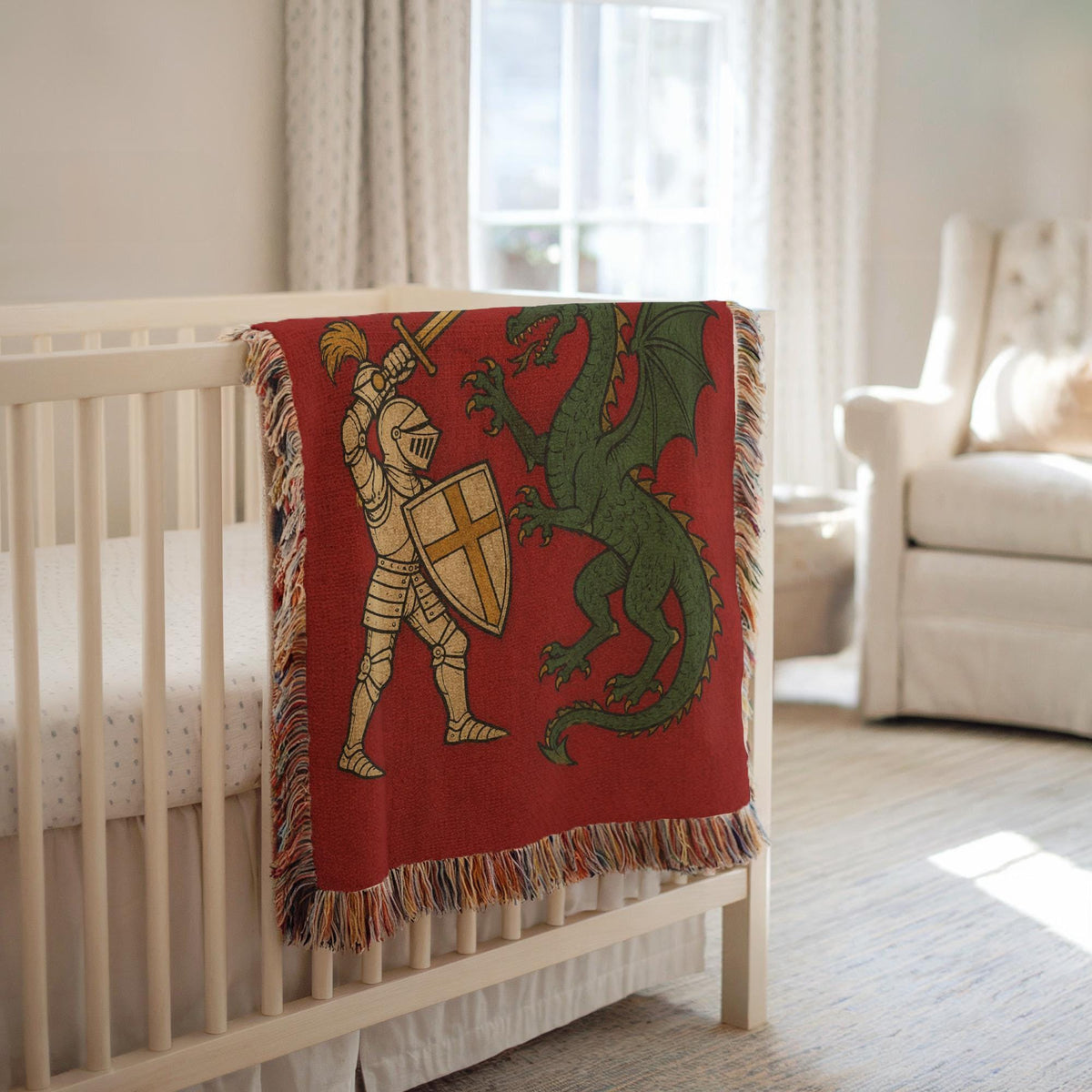 Knight Dragon Woven Blanket