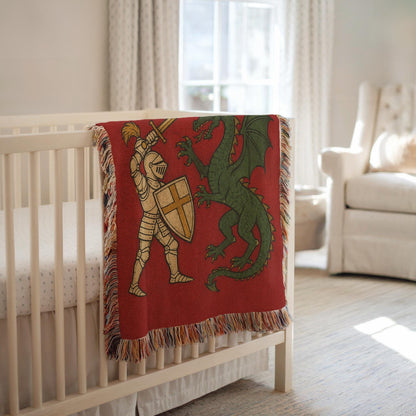 Knight Dragon Woven Blanket