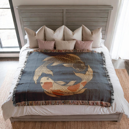 Koi Fish Woven Blanket
