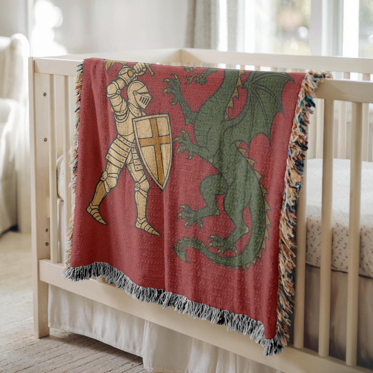 Knight Dragon Woven Blanket