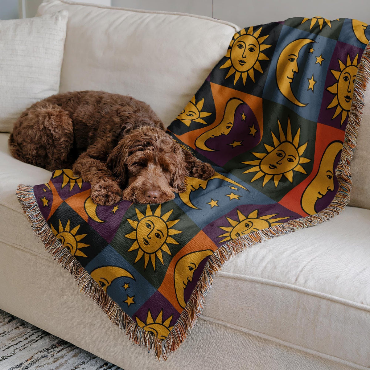 Sun and Moon Woven Blanket