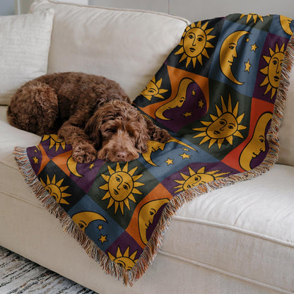 Sun and Moon Woven Blanket