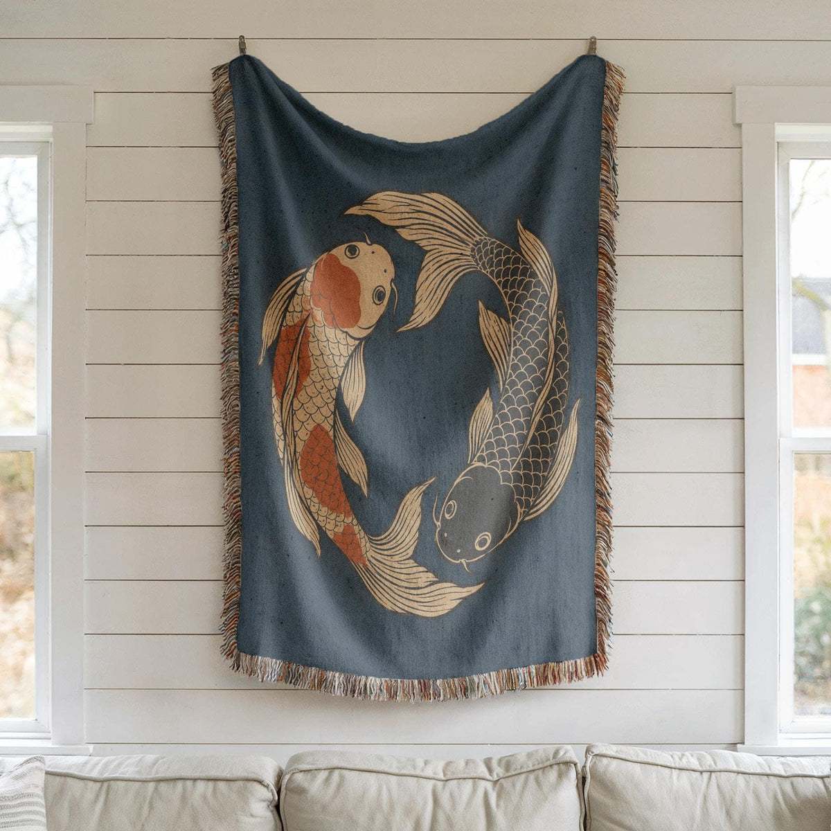 Koi Fish Woven Blanket