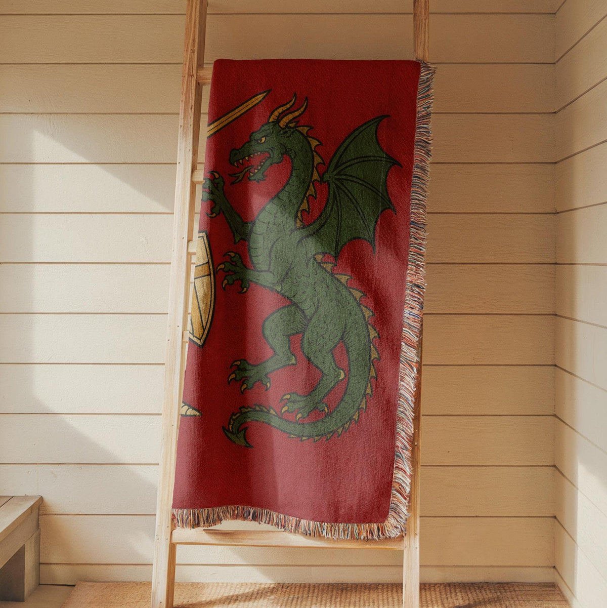 Knight Dragon Woven Blanket