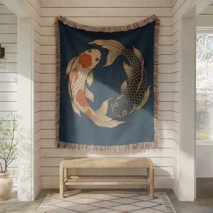 Koi Fish Woven Blanket