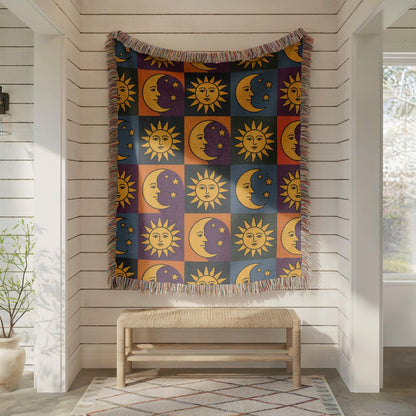 Sun and Moon Woven Blanket