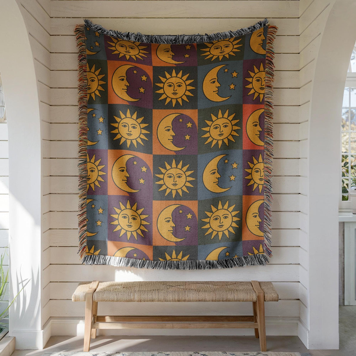 Sun and Moon Woven Blanket