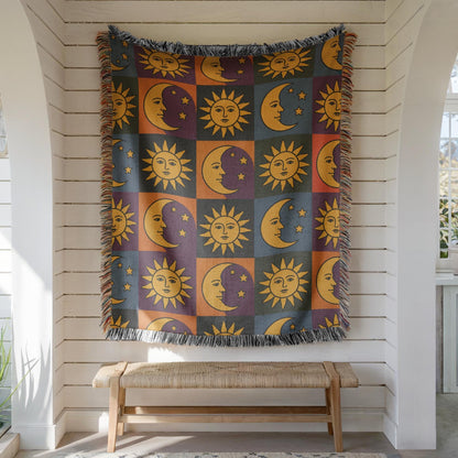 Sun and Moon Woven Blanket
