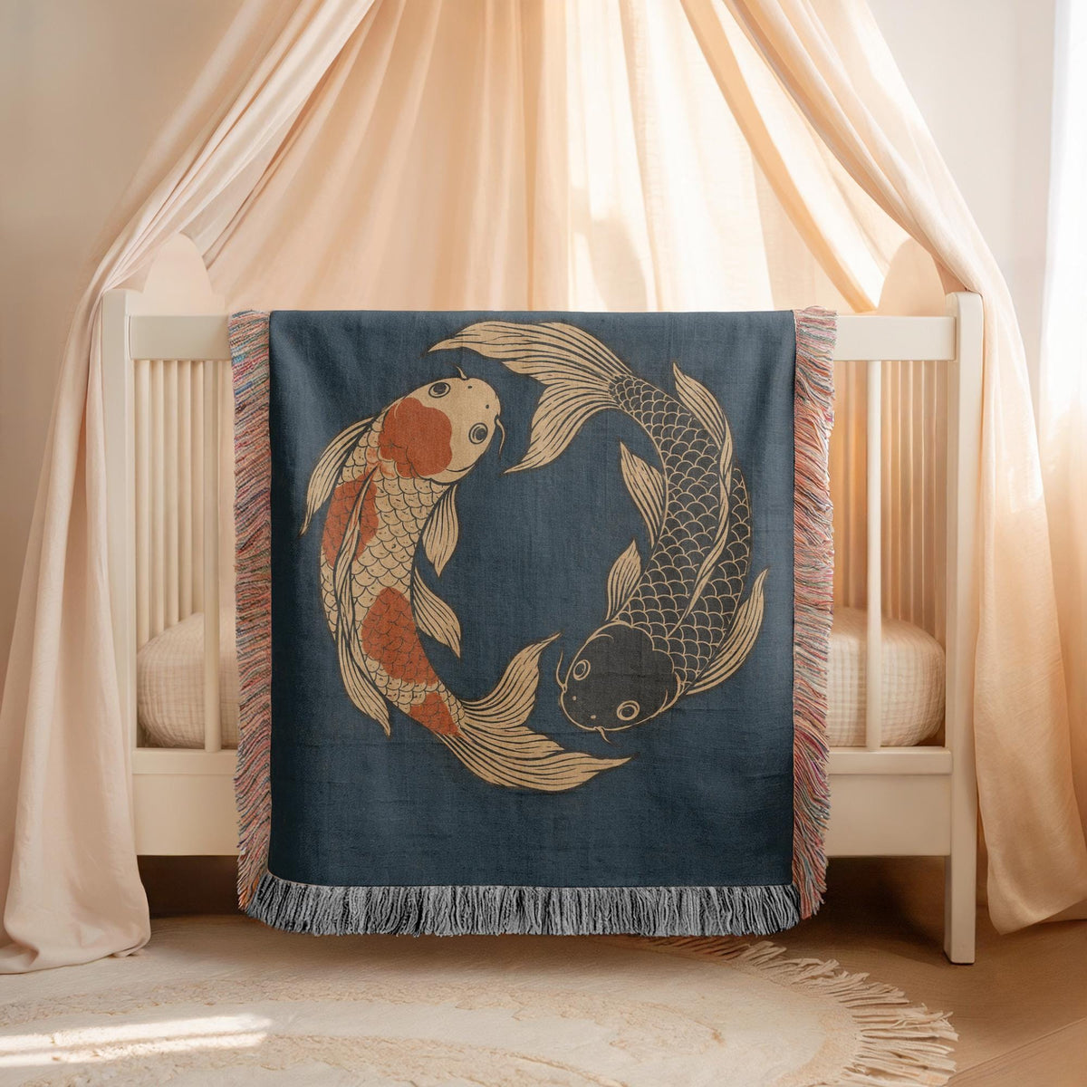 Koi Fish Woven Blanket