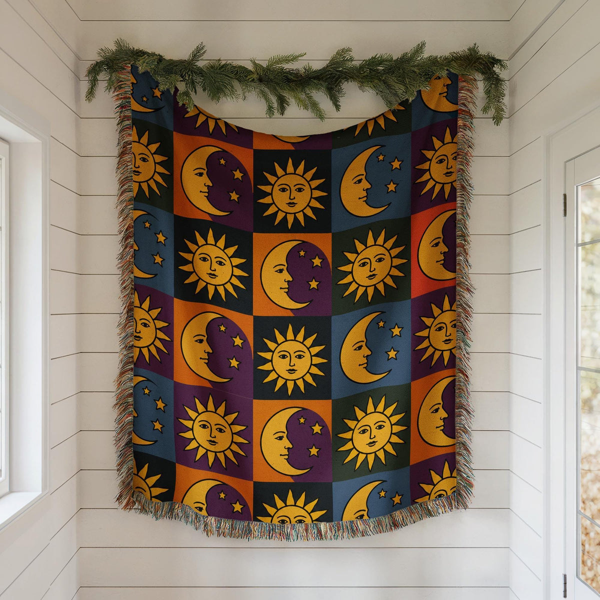 Sun and Moon Woven Blanket