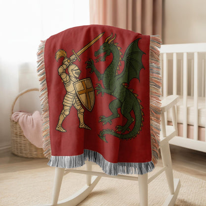 Knight Dragon Woven Blanket