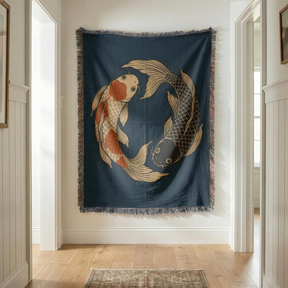 Koi Fish Woven Blanket