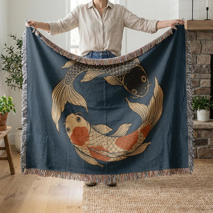 Koi Fish Woven Blanket