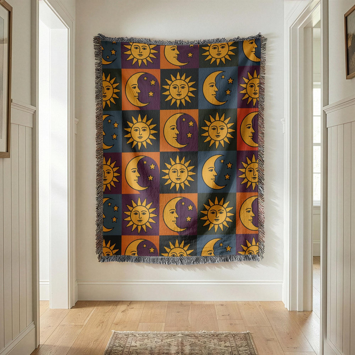 Sun and Moon Woven Blanket