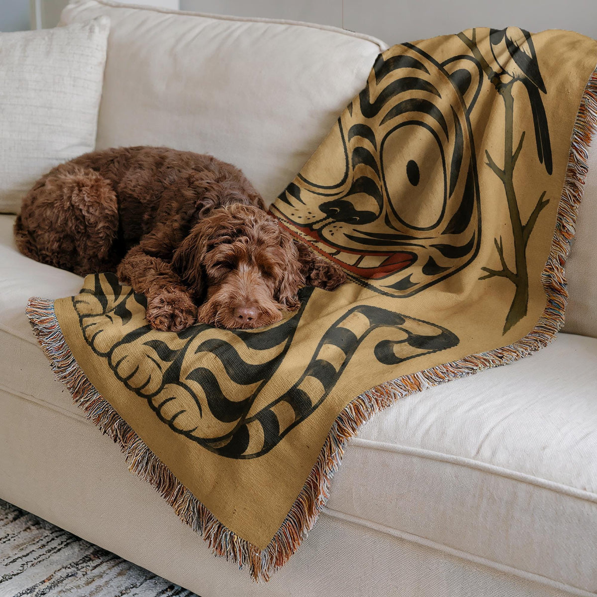 Korean Tiger Woven Blanket