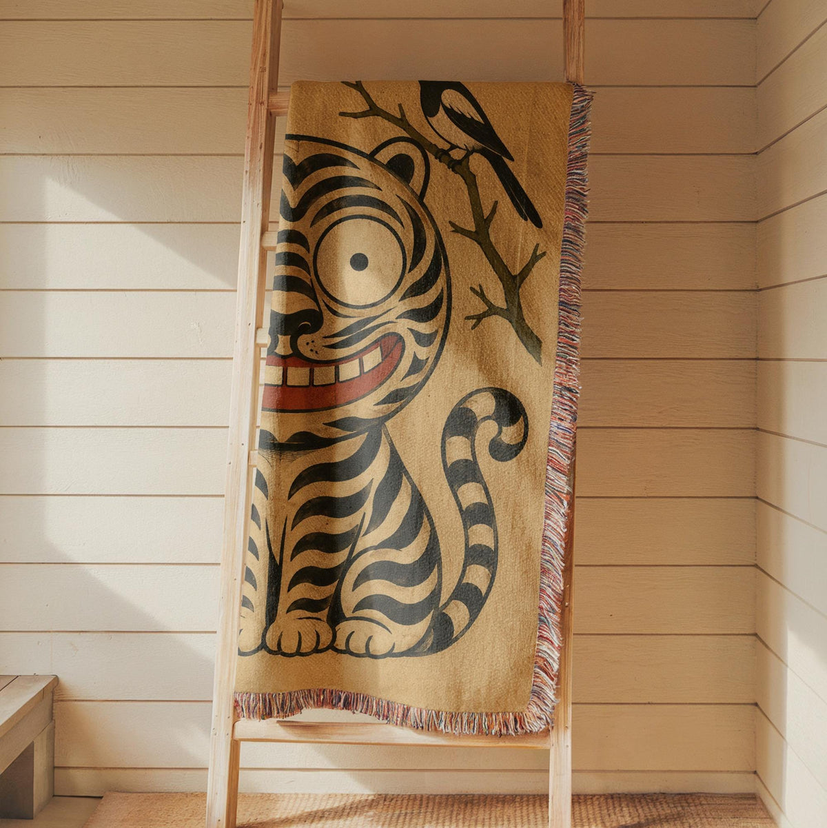 Korean Tiger Woven Blanket