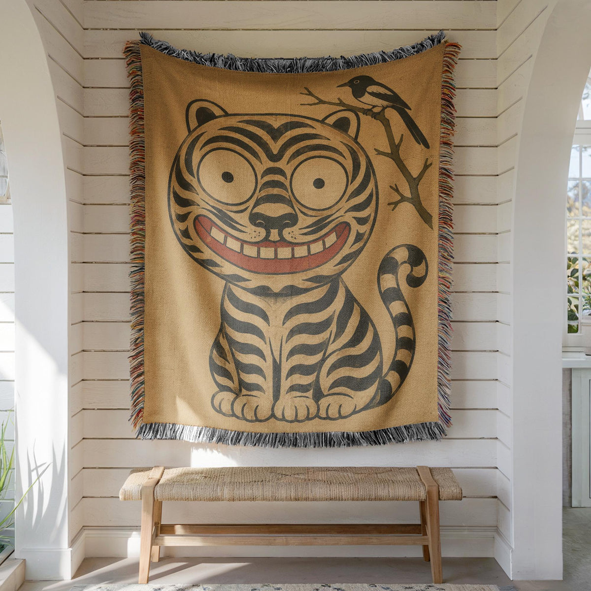 Korean Tiger Woven Blanket