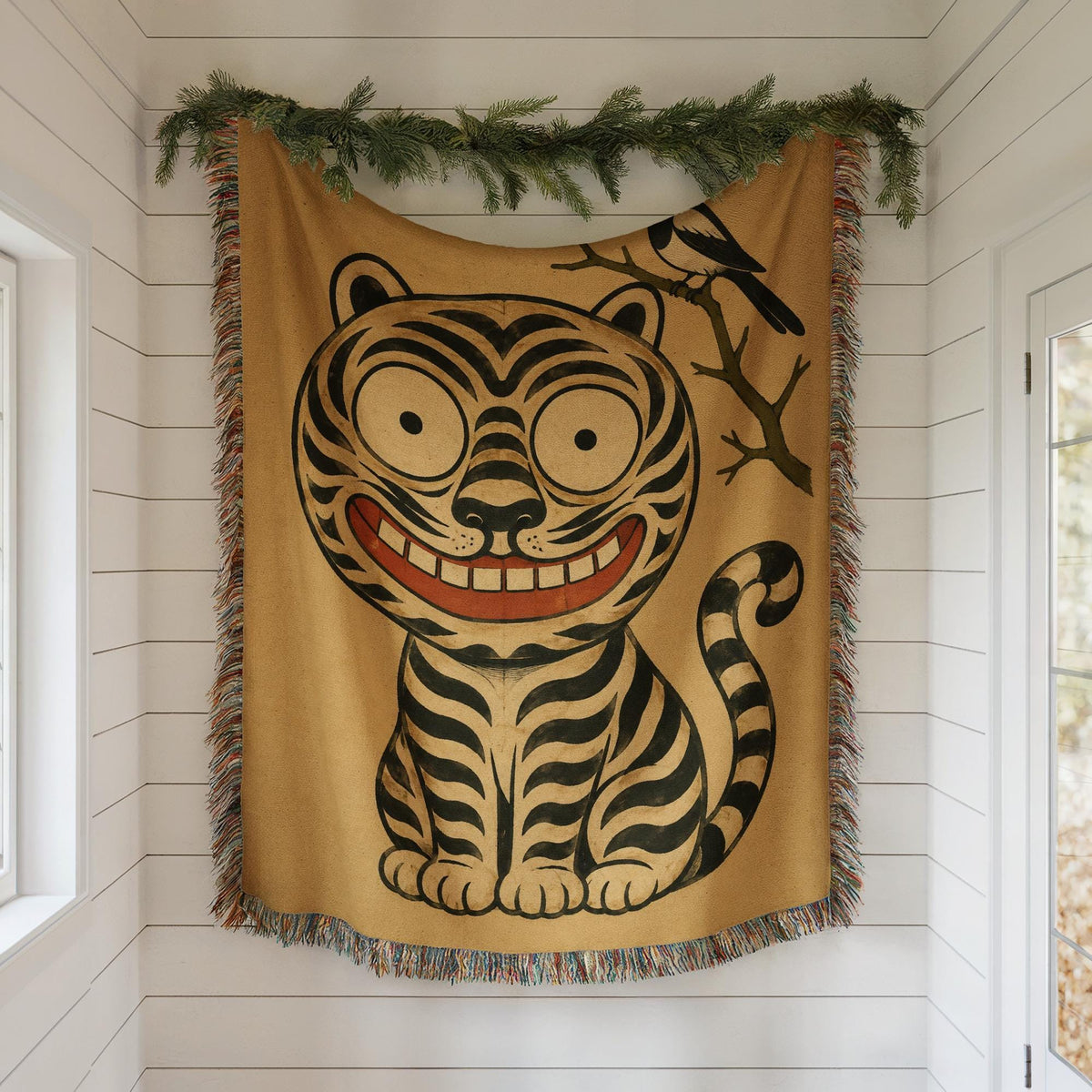 Korean Tiger Woven Blanket