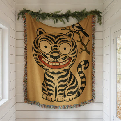 Korean Tiger Woven Blanket