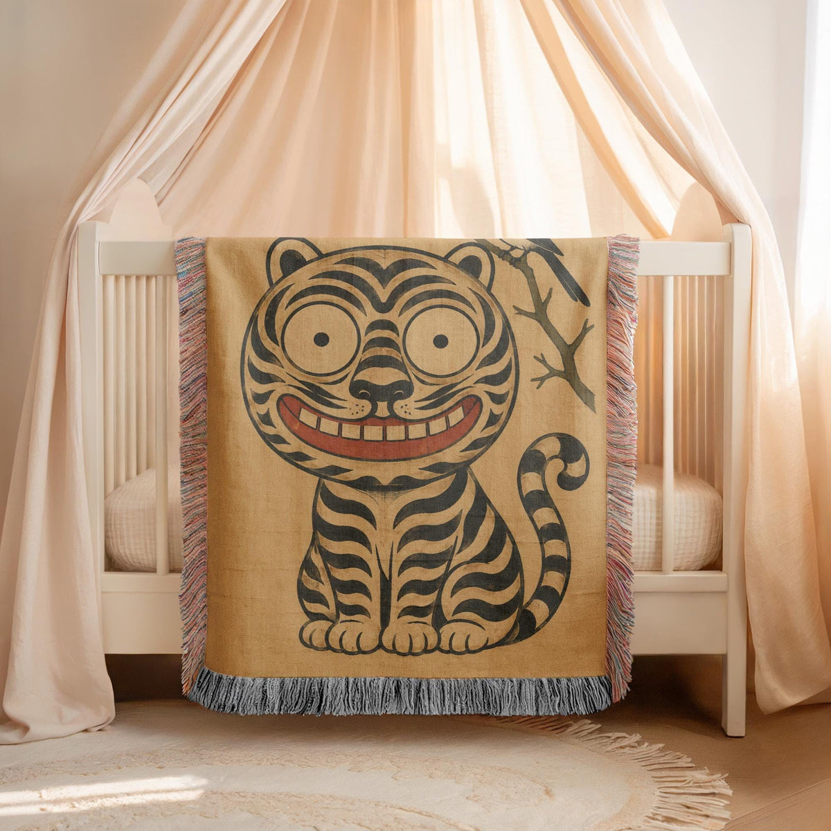 Korean Tiger Woven Blanket