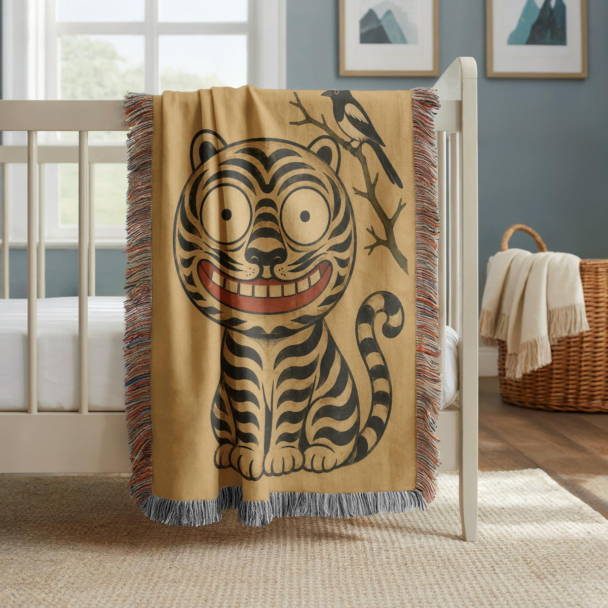 Korean Tiger Woven Blanket