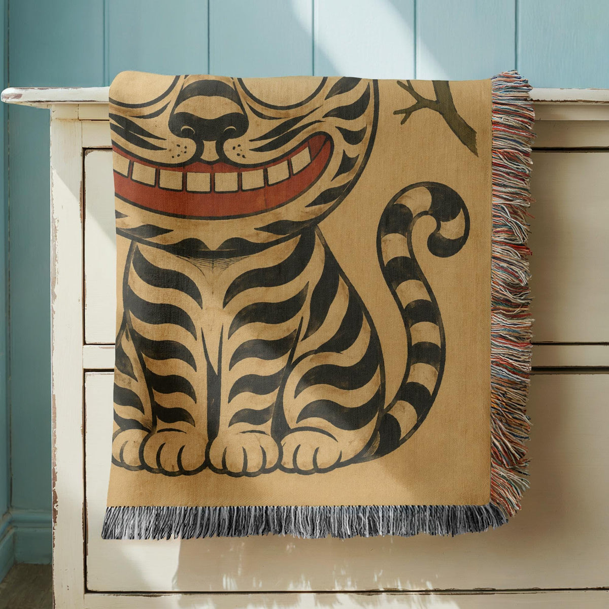 Korean Tiger Woven Blanket