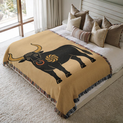 Bull Woven Blanket