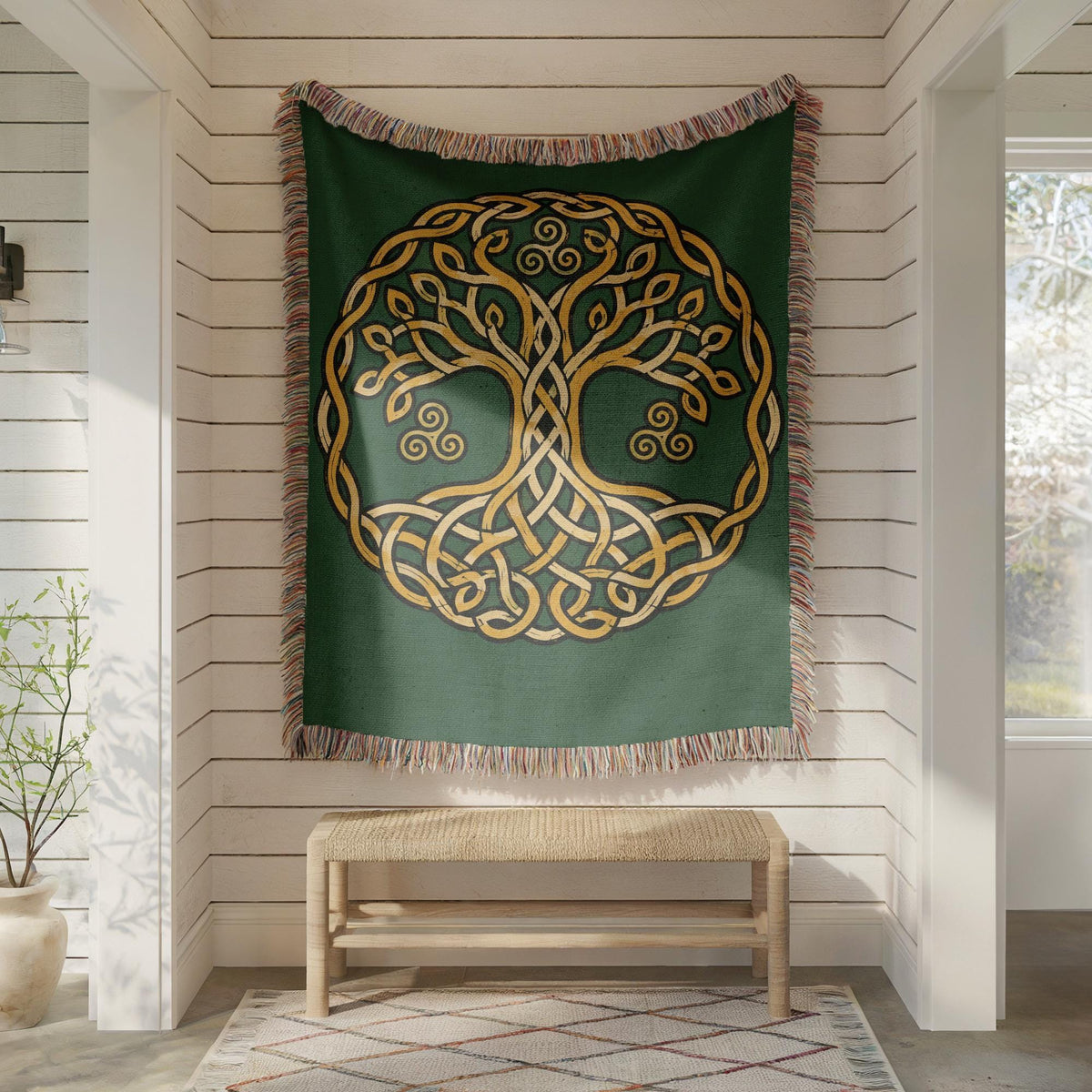 Celtic Tree of Life Woven Blanket