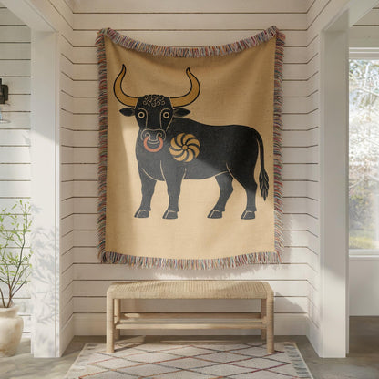 Bull Woven Blanket