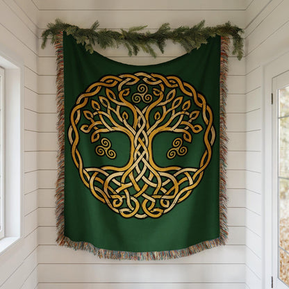 Celtic Tree of Life Woven Blanket