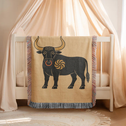 Bull Woven Blanket