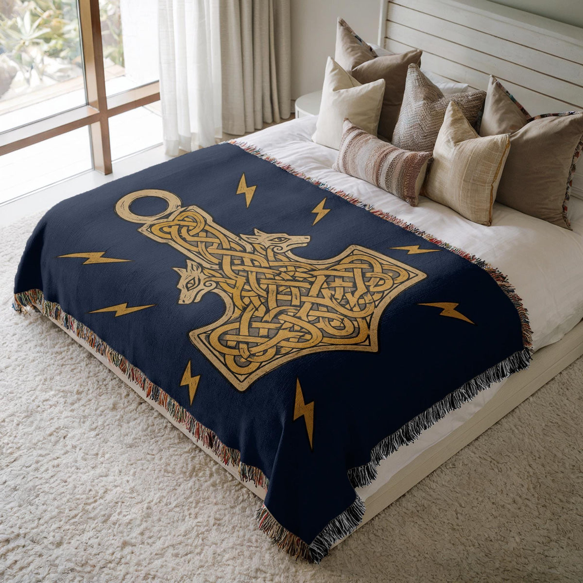 Thor Hammer Woven Blanket