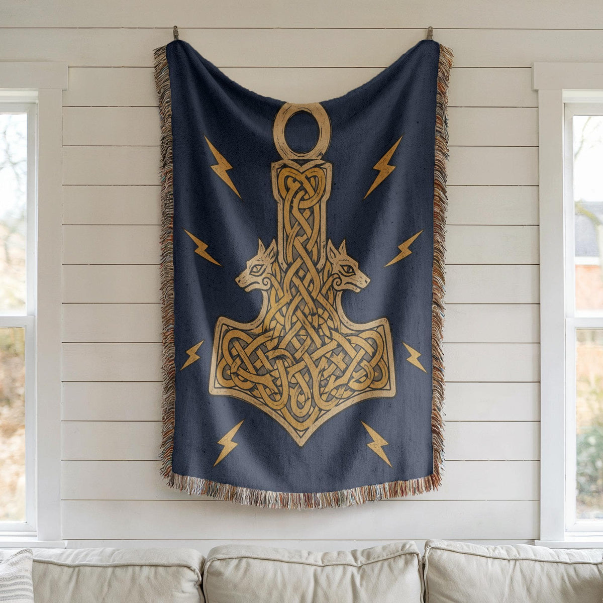 Thor Hammer Woven Blanket